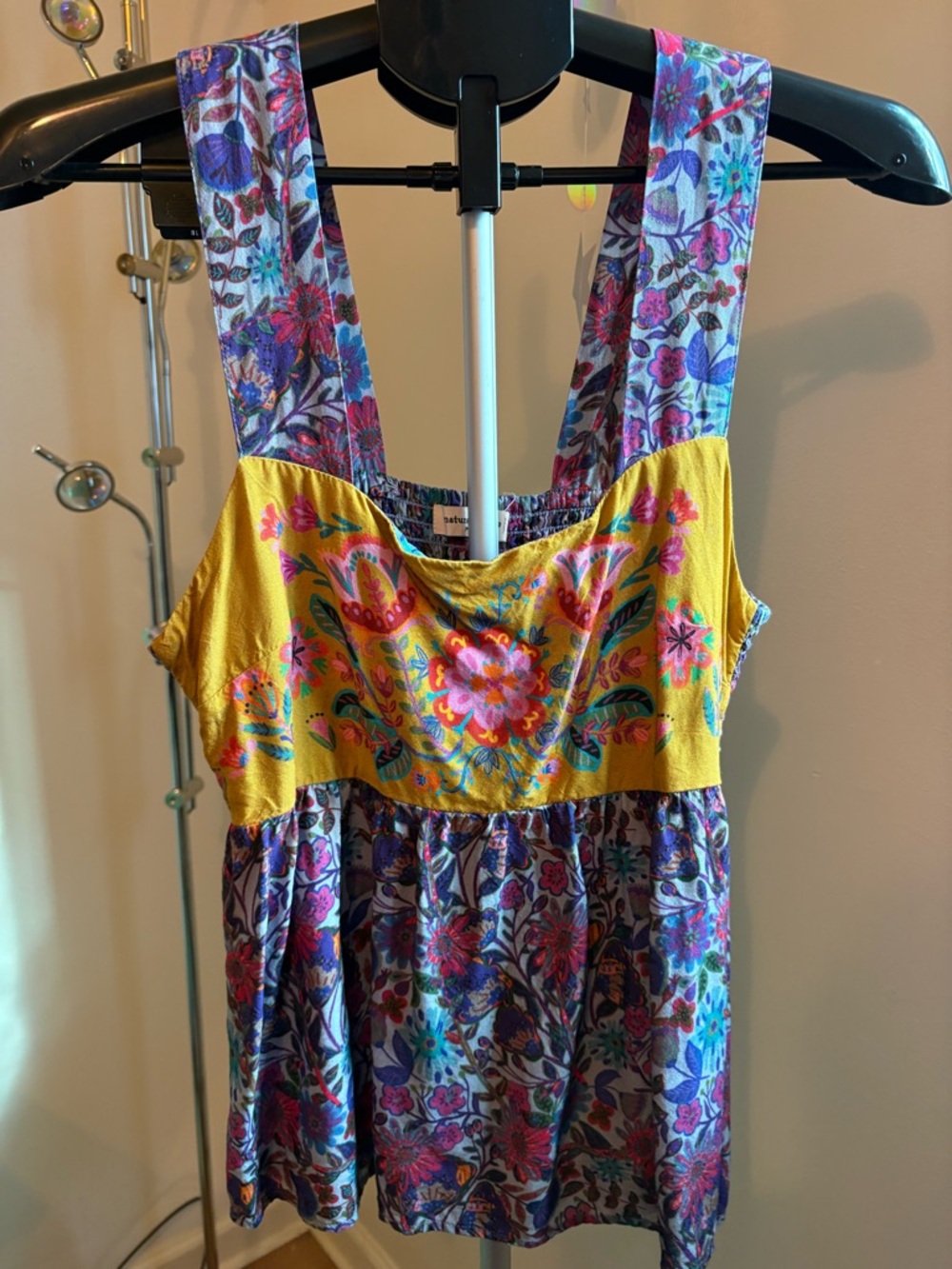 NATURAL LIFE Tricia Dark Purple Daisies Top